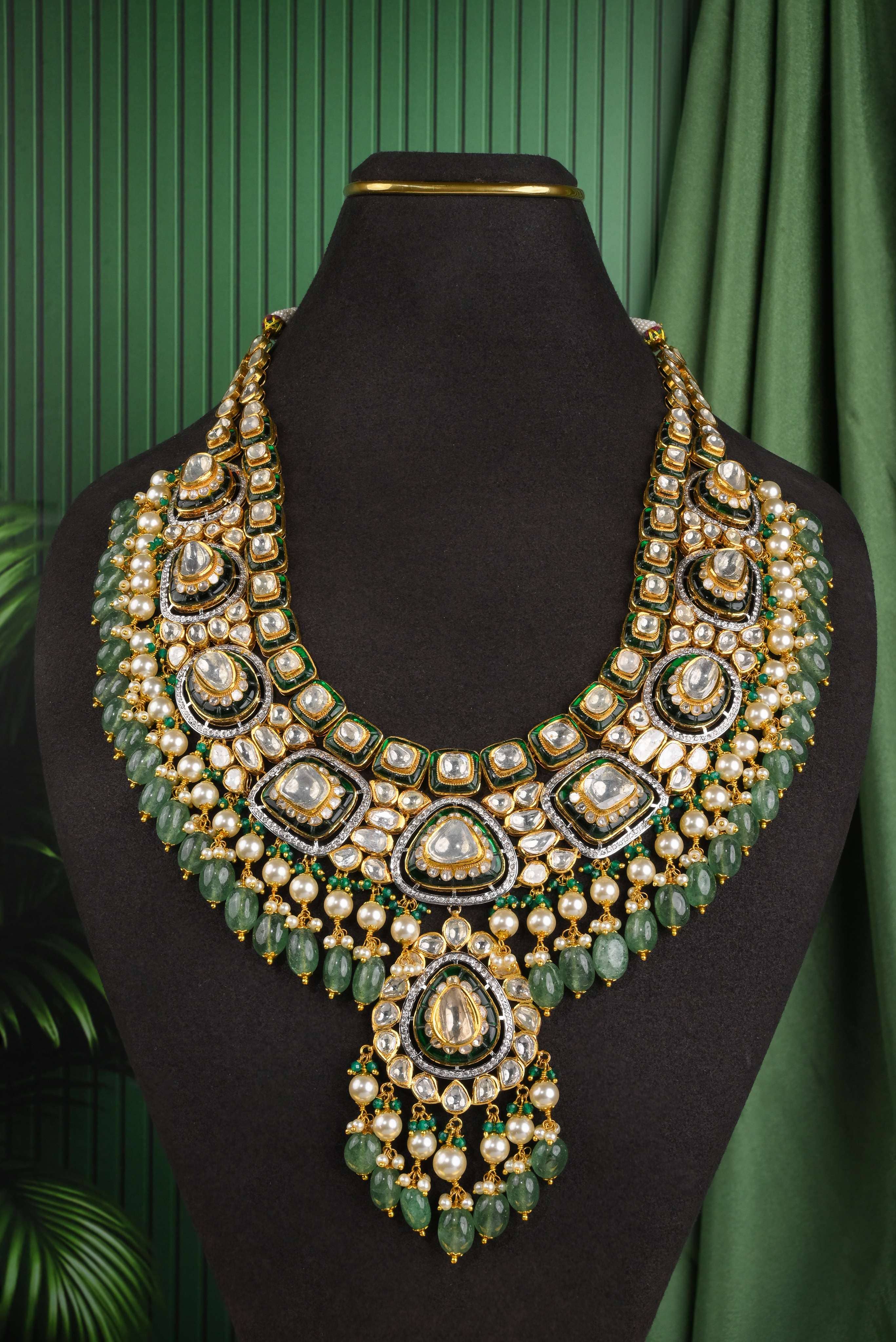 Brinda Gold and Diamonds - Polki Kundan Necklace